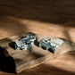 Moss agate bat crystal figurines
