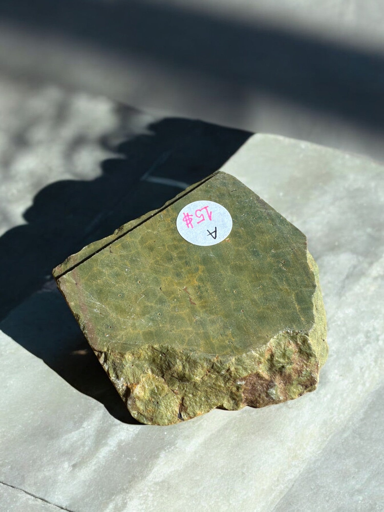 Ocean jasper crystal slab green colour back view