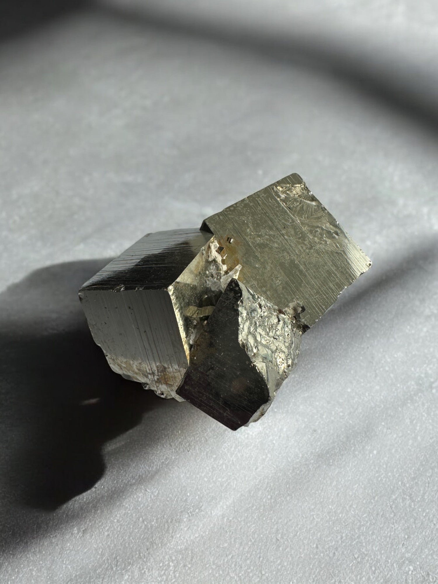 Peruvian Pyrite cubes on rocky matrix