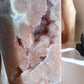 Pink amethyst tall crystal point with druzy