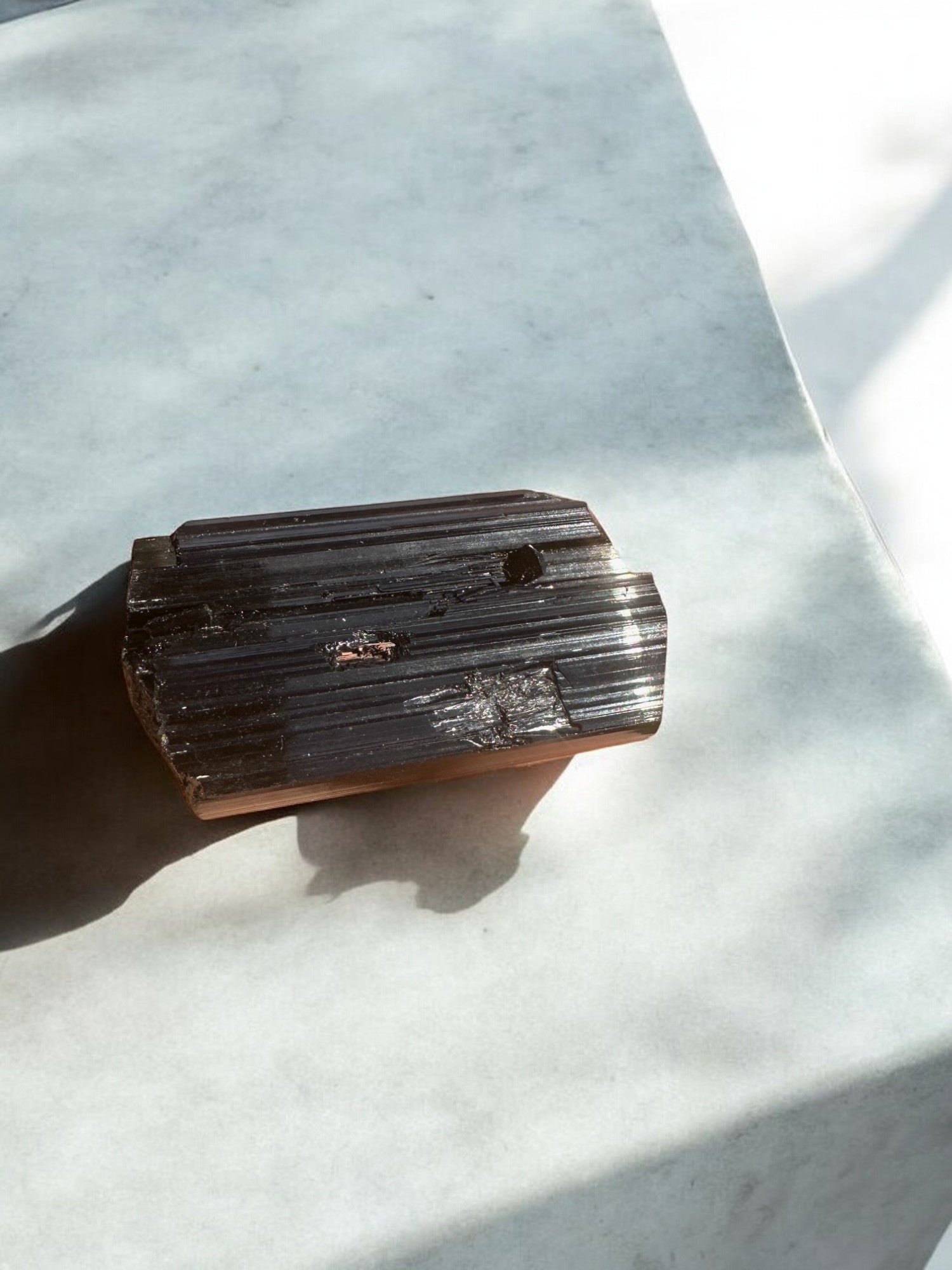 Protective energy with black tourmaline raw crystal