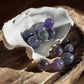 Purple fluorite mini crystal spheres