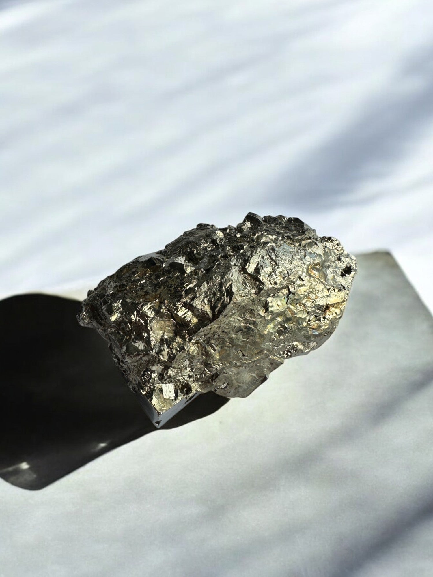 Pyrite cluster showcasing natural cubic geometry