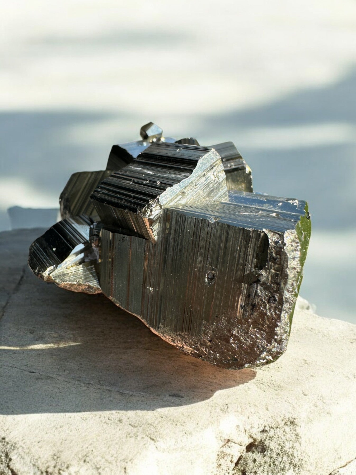 Pyrite raw crystal from Huanzala, Peru