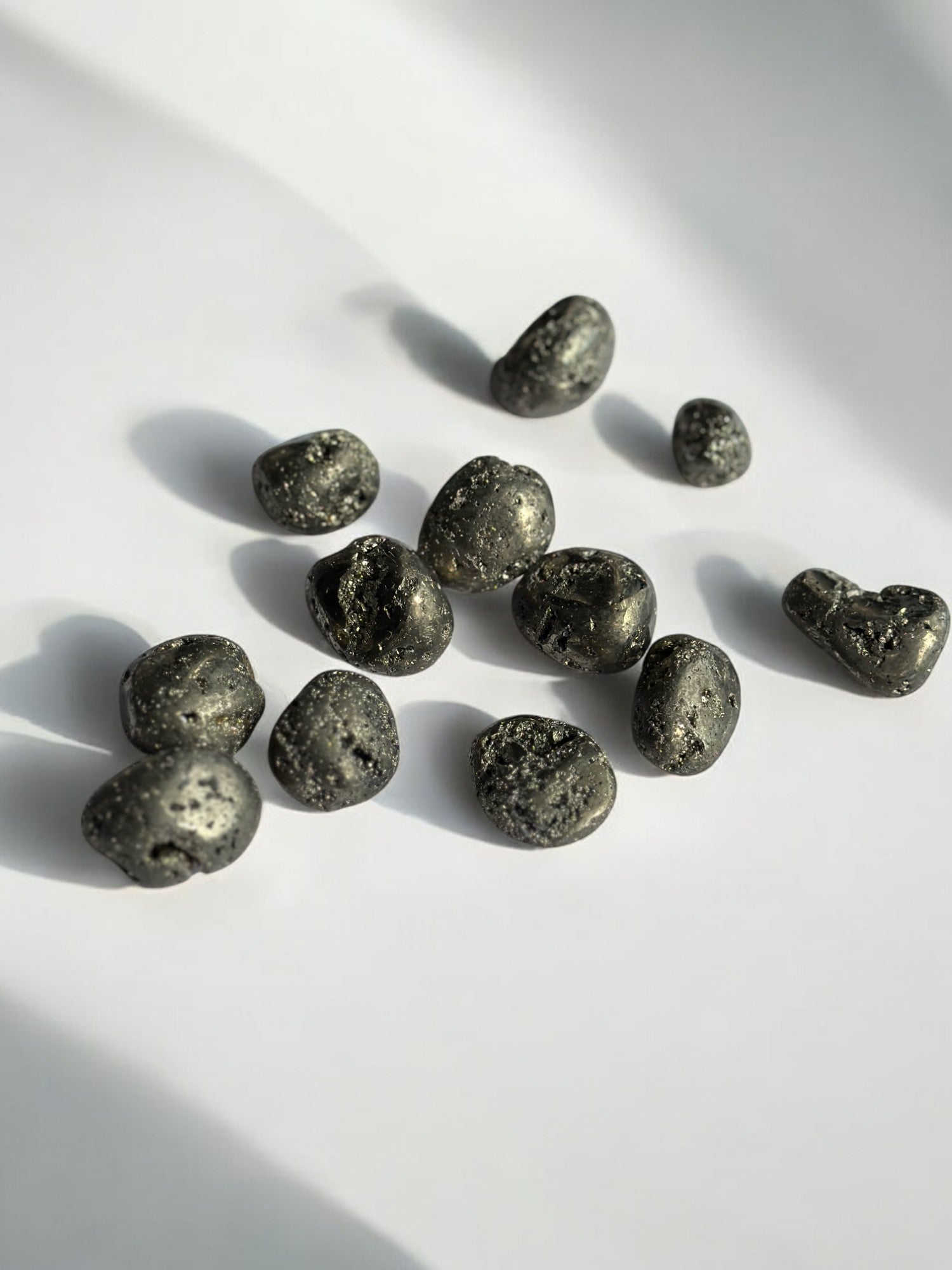 Pyrite tumbled stones