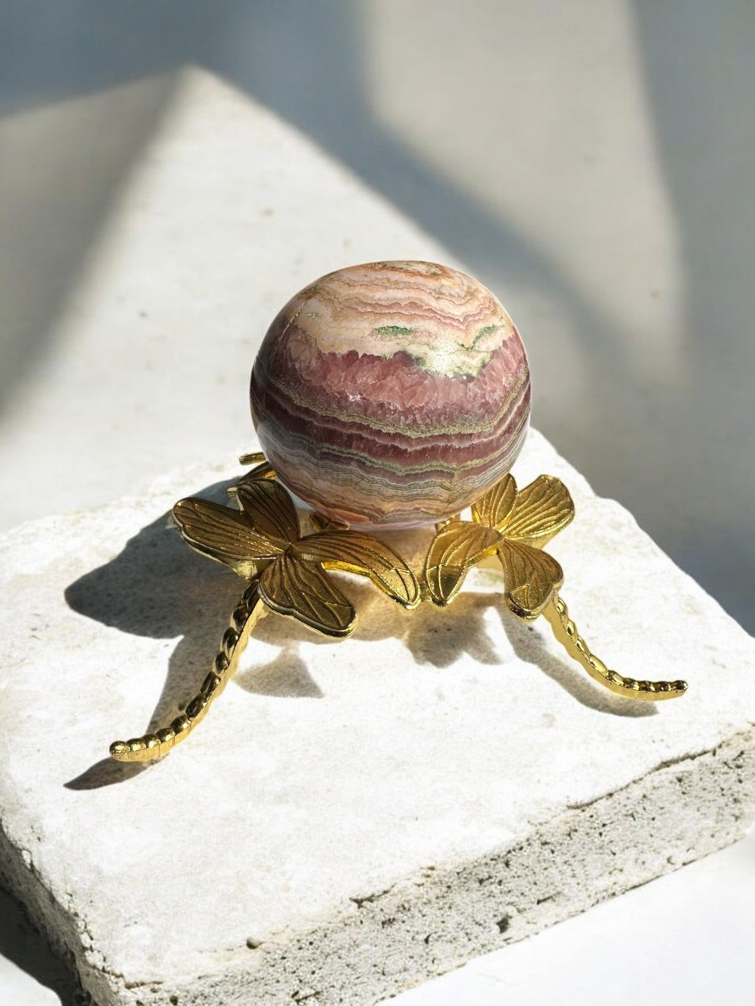 Rare Rhodochrosite crystal sphere from Argentina