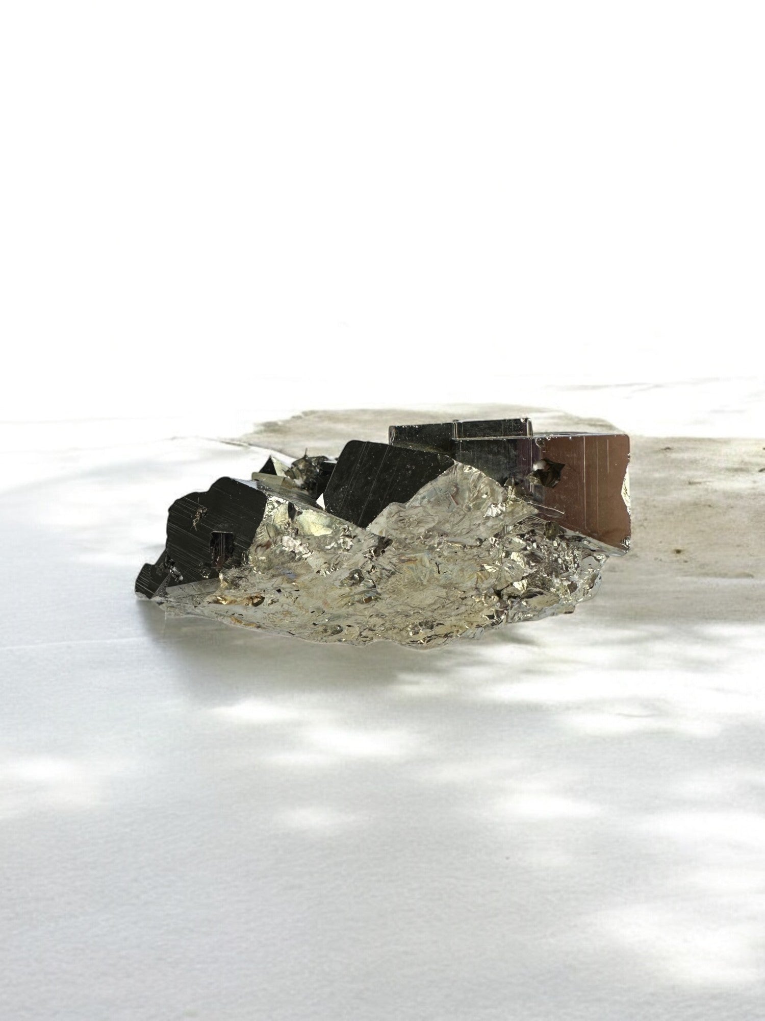 Raw Pyrite cube with distinct edges