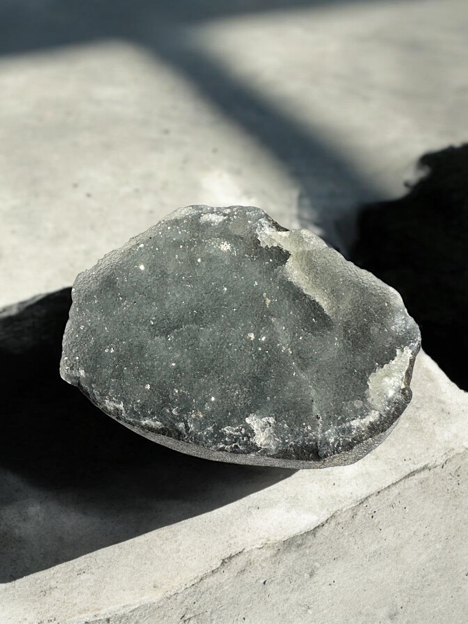Raw black chalcedony crystal decoration for home