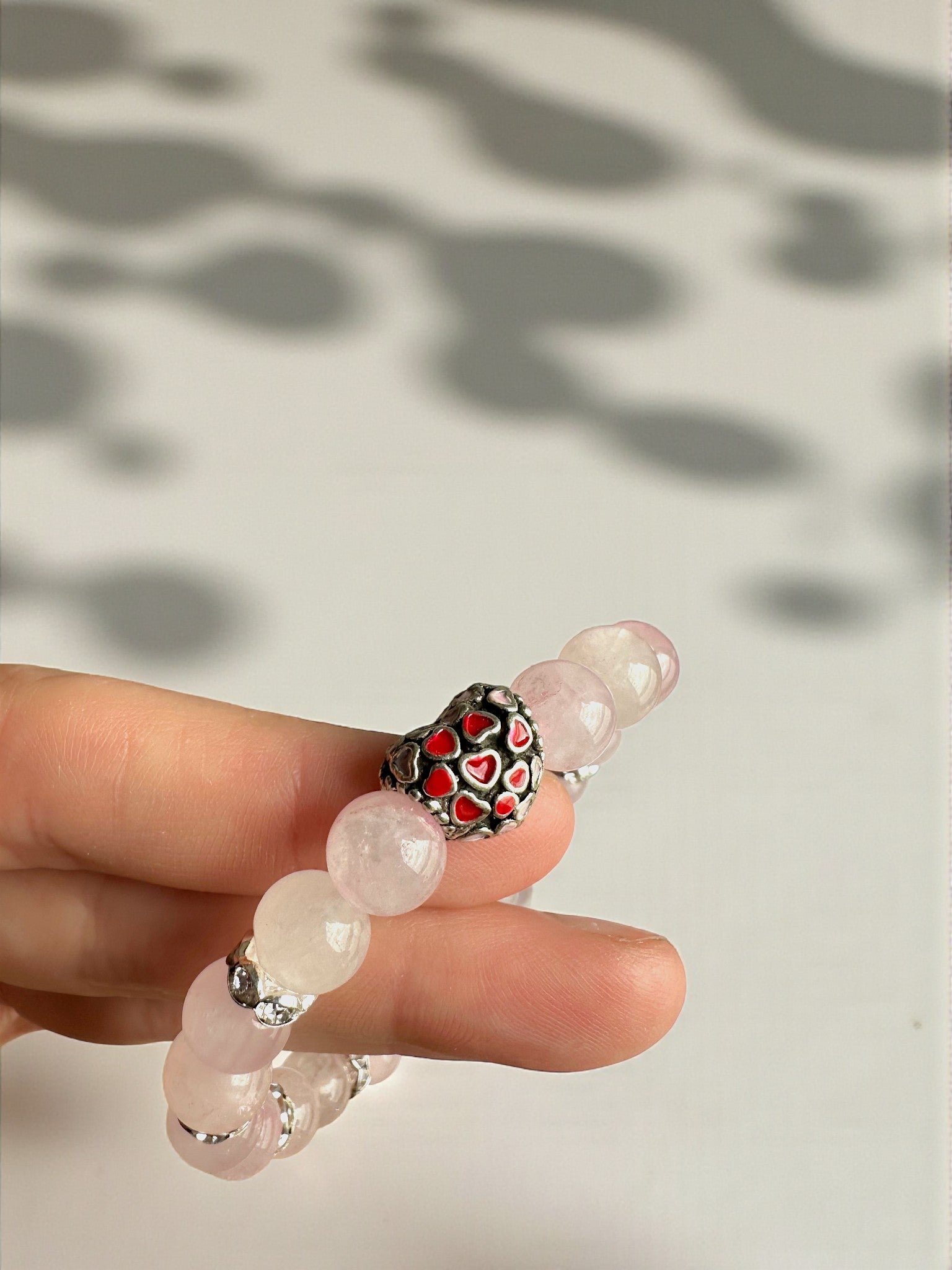 Romantic crystal bracelet promoting peace, compassion, and balance