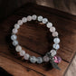 Rose Quartz and Clear Quartz Swarovski Heart with wing Crystal Bracelet