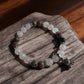 Rose Quartz and Rhodonite Dog Crystal Bracelet