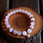 Rose quartz and clear quartz gemstone bracelet for love and clarity