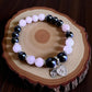 Rose quartz and hematite gemstone bracelet for love and protection