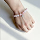 Rose quartz and pink opal gemstone bracelet for love and peace