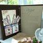 Shabby blue rose A5 recipe book with pocket and category bookmarks—80 eco pages for recording favourite family meals, trial recipes, and secret dishes