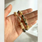 Shell pendant on Hawk's Eye and Pearl Crystal Bracelet
