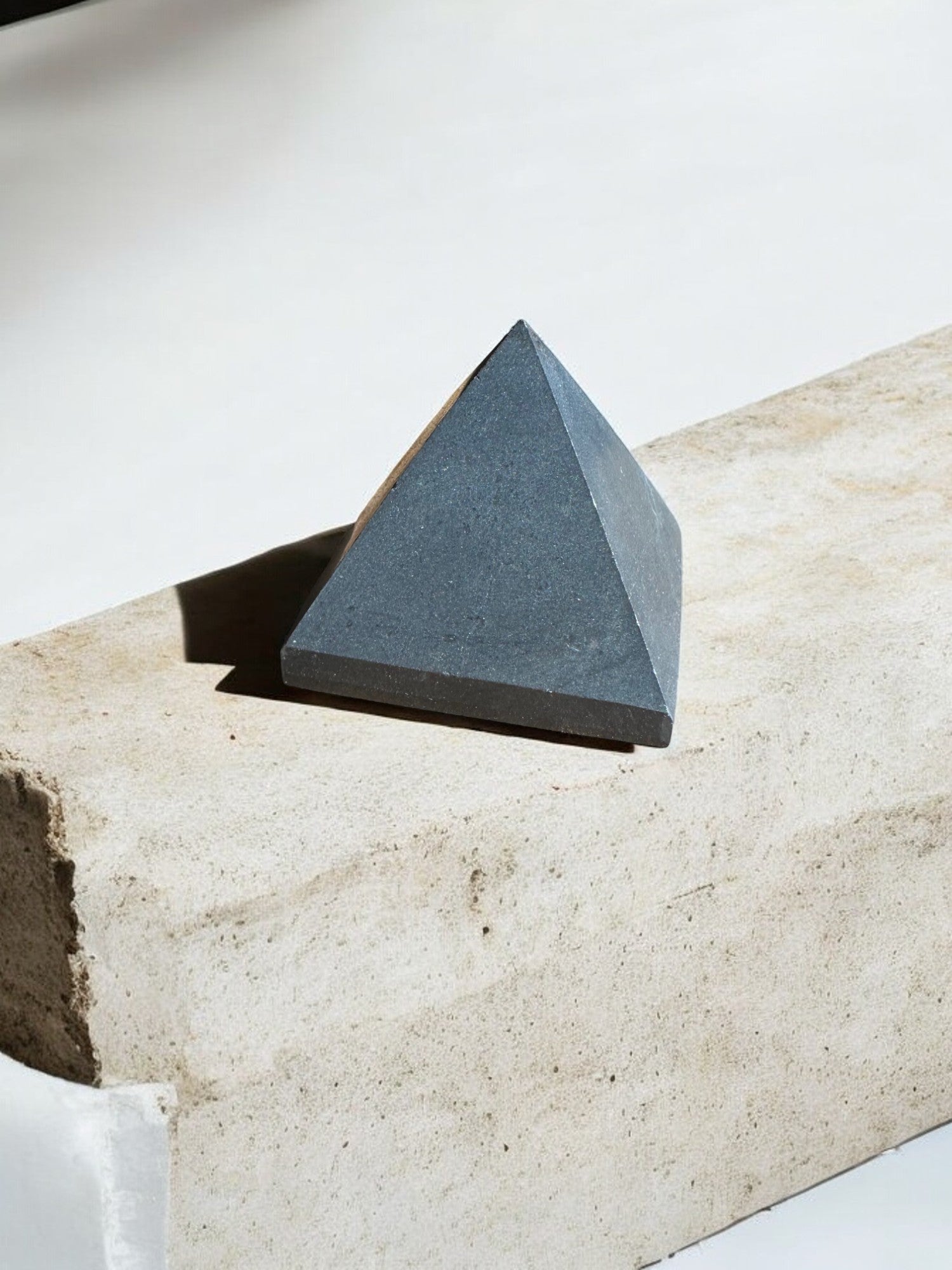 Shungite pyramid crystal shape
