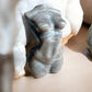Silver obsidian goddess crystal figurine