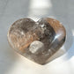 Smoky quartz crystal heart close view