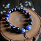 Sodalite and blue goldstone gemstone bracelet for clarity and confidence.