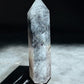 Tourmalinated quartz crystal tower B back view