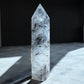 Tourmalinated quartz crystal tower C front view