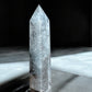 Tourmalinated quartz crystal tower D back view
