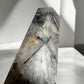 Tourmalinated quartz crystal tower close view