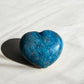 Blue apatite crystal heart with blue hues