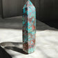 Chrysocolla crystal tower option C33 back view