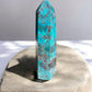 Chrysocolla crystal tower option C33 front view