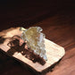 citrine crystal pendant option 4 on a wooden slab