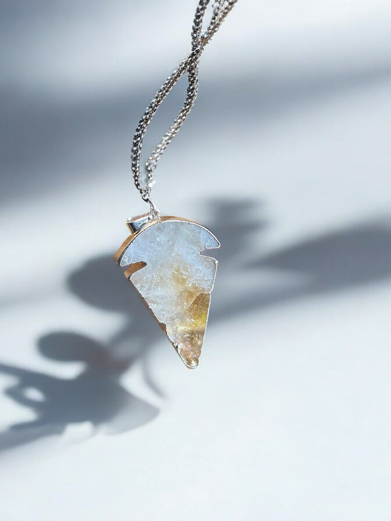 Citrine crystal pendant option 1 with chain