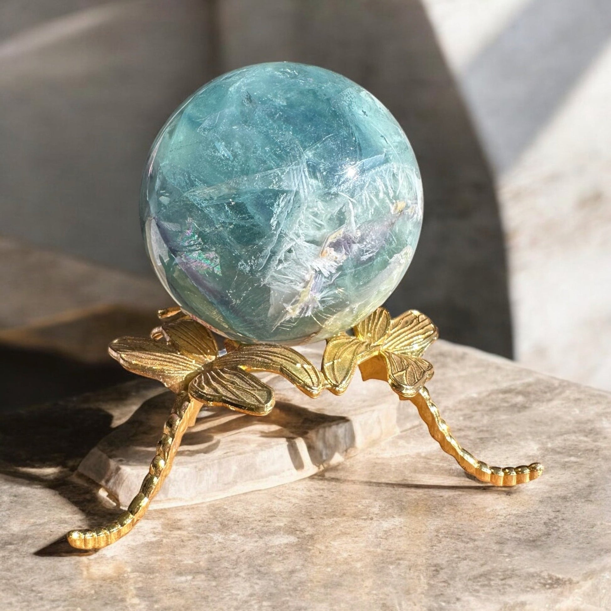 feather fluorite sphere variant 1 back view