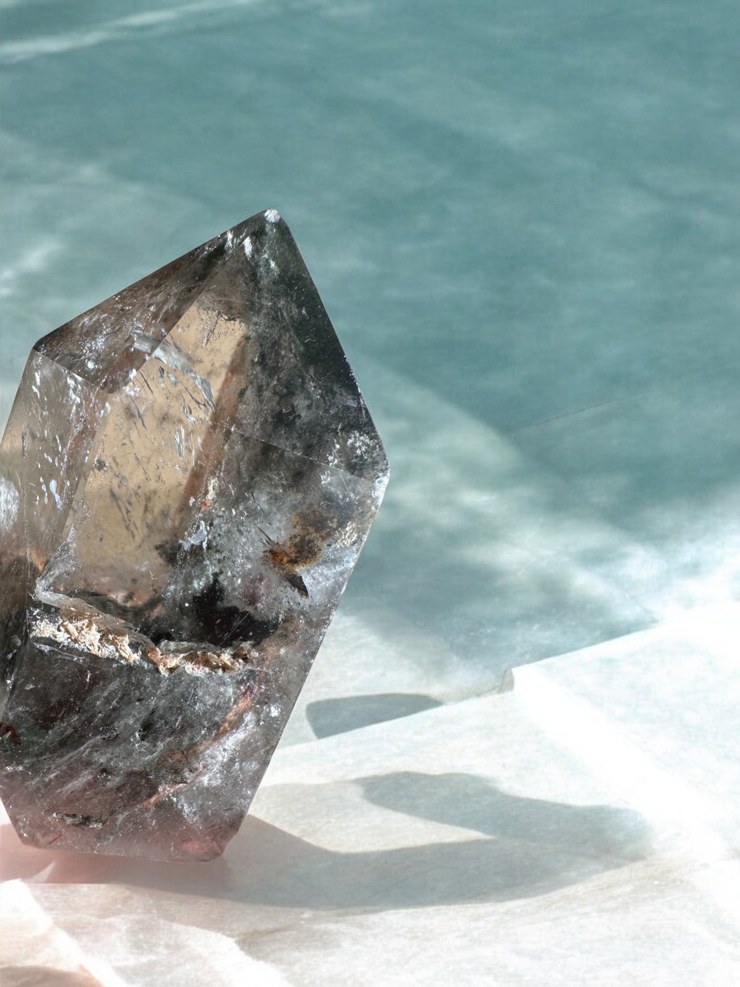 Garden quartz crystal tower back view