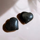 Gold obsidian crystal heart pair