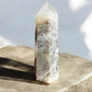 Green moonstone crystal tower