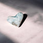 larimar crystal heart with inclusions