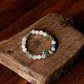 Morganite and Clear Quartz Unicorn Crystal Bracelet