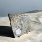 Ocean jasper crystal slab on a golden stand