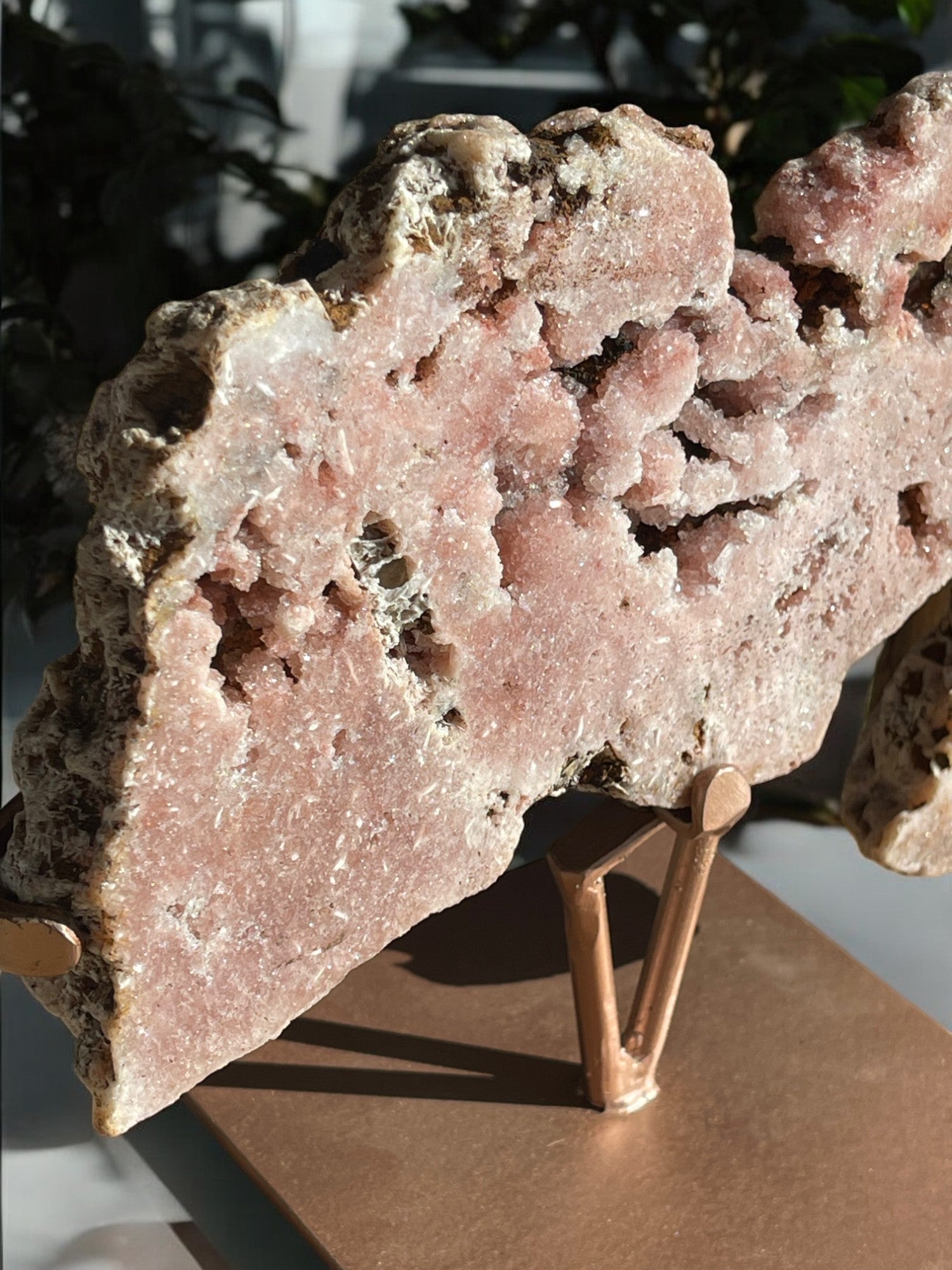 pink amethyst crystal slab 09 druzy view