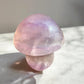 Purple fluorite mushroom crystal figurine close view