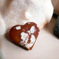 Red flower agate crystal heart