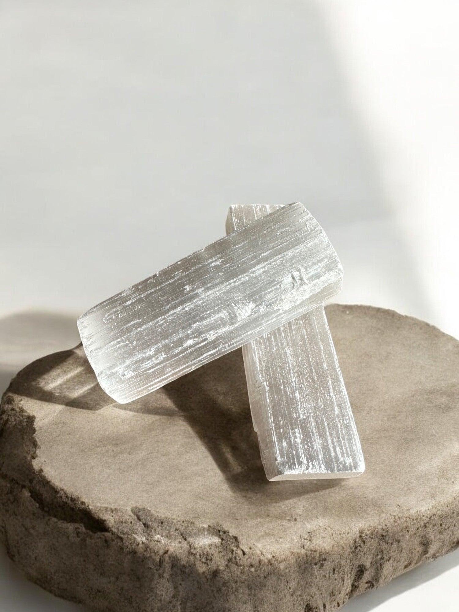 Selenite rough cleansing rods