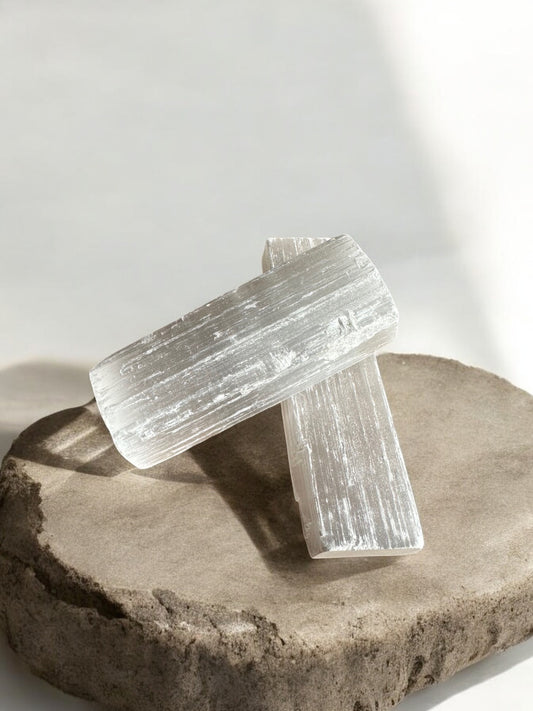 Selenite rough cleansing rods