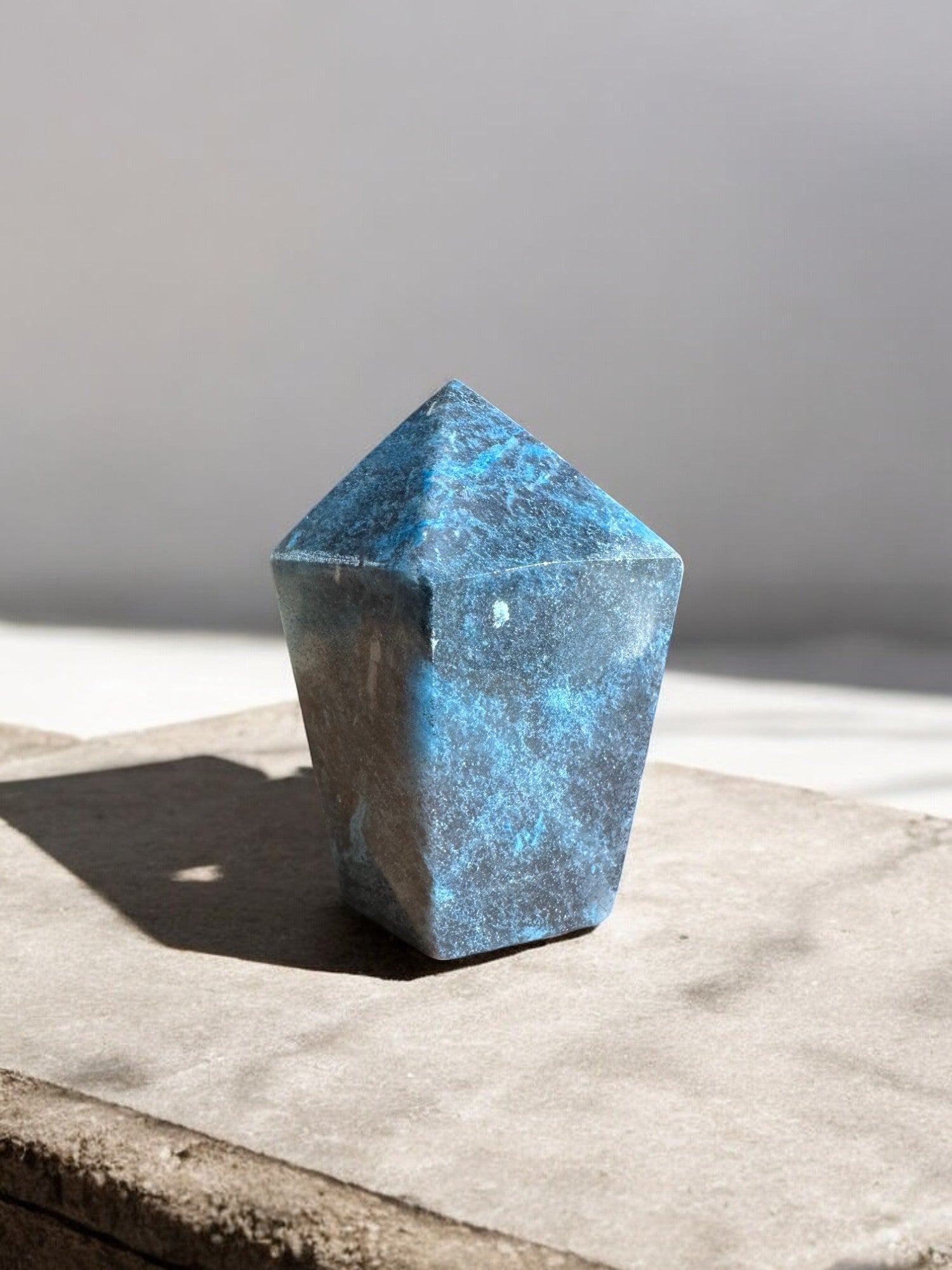 Trolleite crystal tower on a concrete slab
