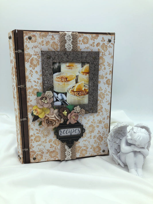 Yellow shabby recipe book